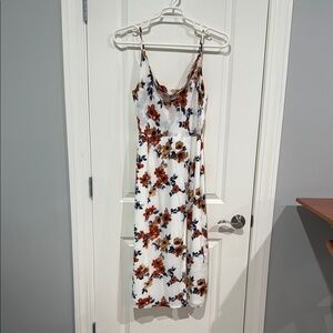 Lulu’s Floral White and Orange Floral Women's Dress